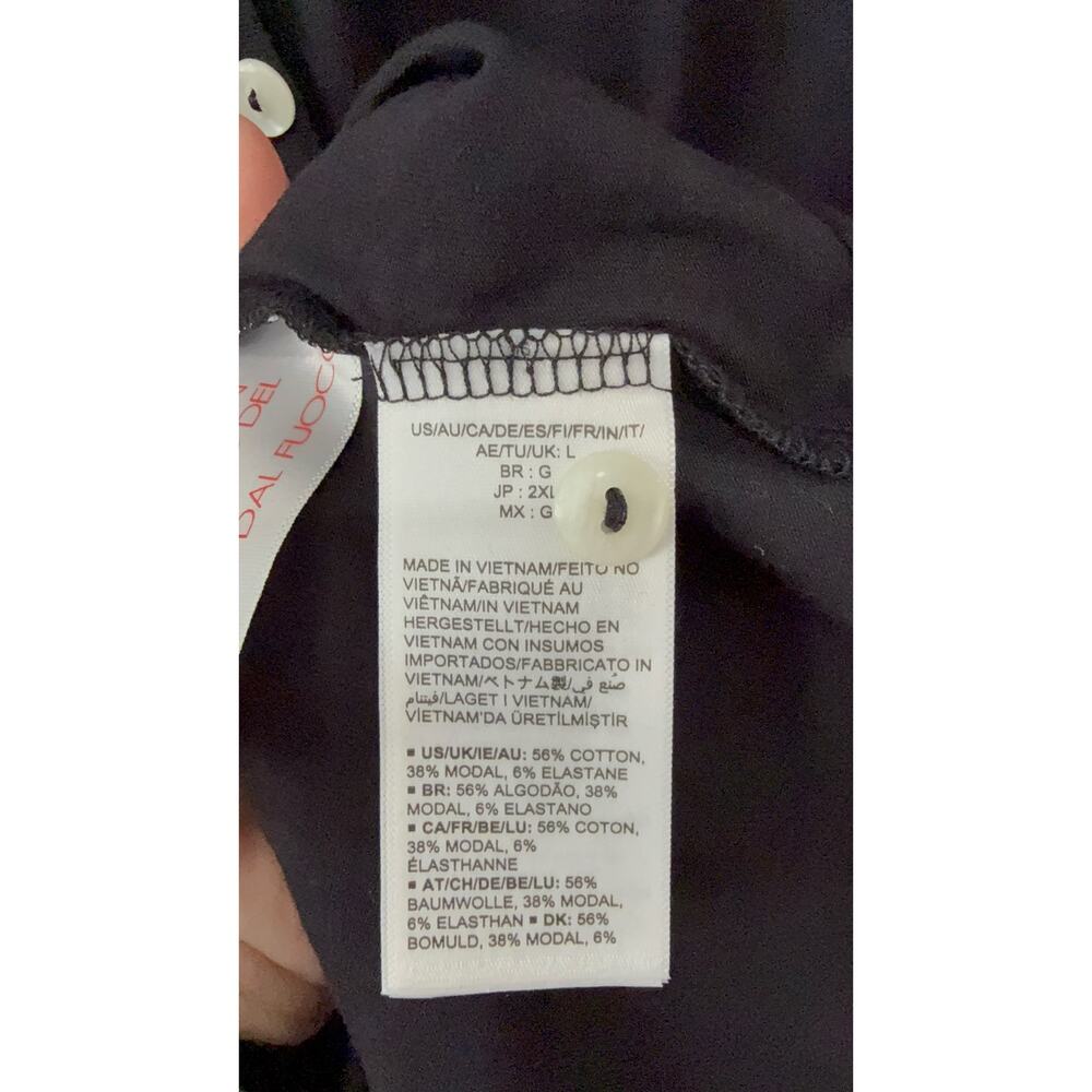 NWT Amazon Essentials Large Black Long Sleeve Button Nightgown Lounge Dress - Picture 3 of 5